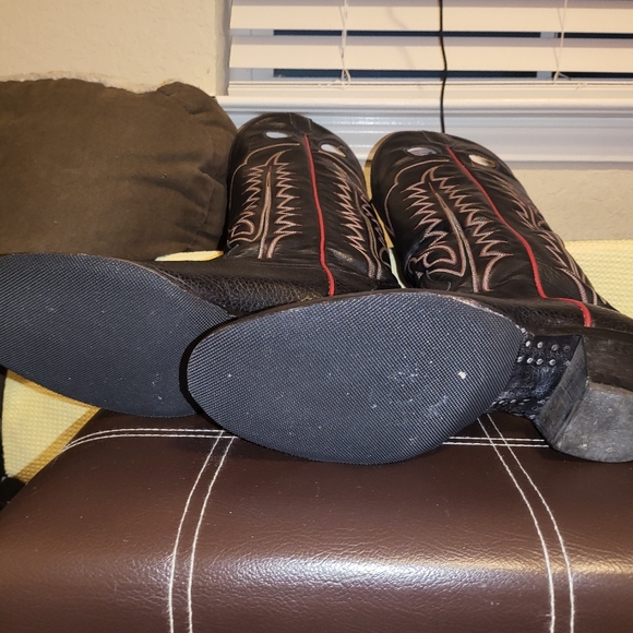 Tony Lama -Black Bullhide Buckaroo- Size 8.5EE - - Picture 3 of 5